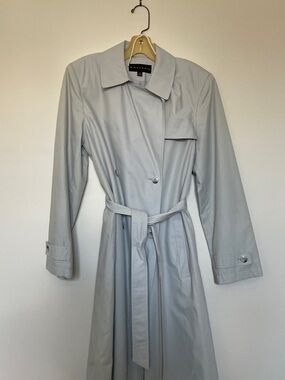 Gallery Light Gray Trench Coat with Tie Belt